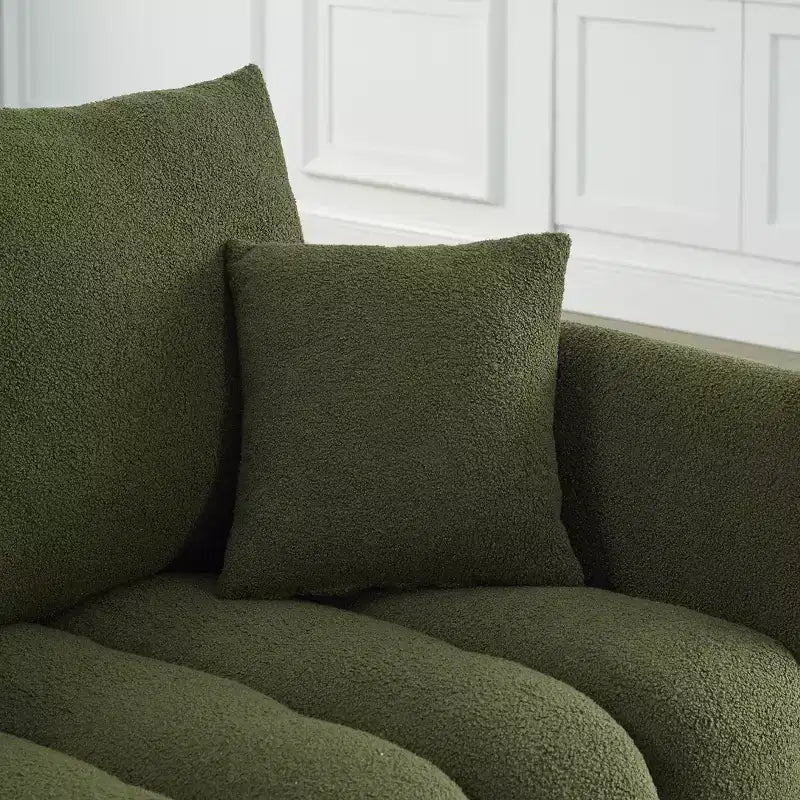 Divano moderno GDFStudio Alanna da 79,5 pollici, a 3 posti, rivestito in tessuto teddy con cuscini