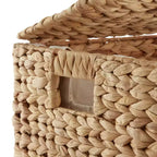 Cesto portabiancheria Casafield a 2 scomparti con coperchio e sacchetti foderati rimovibili, selezionatore in giacinto d'acqua intrecciato per i vestiti