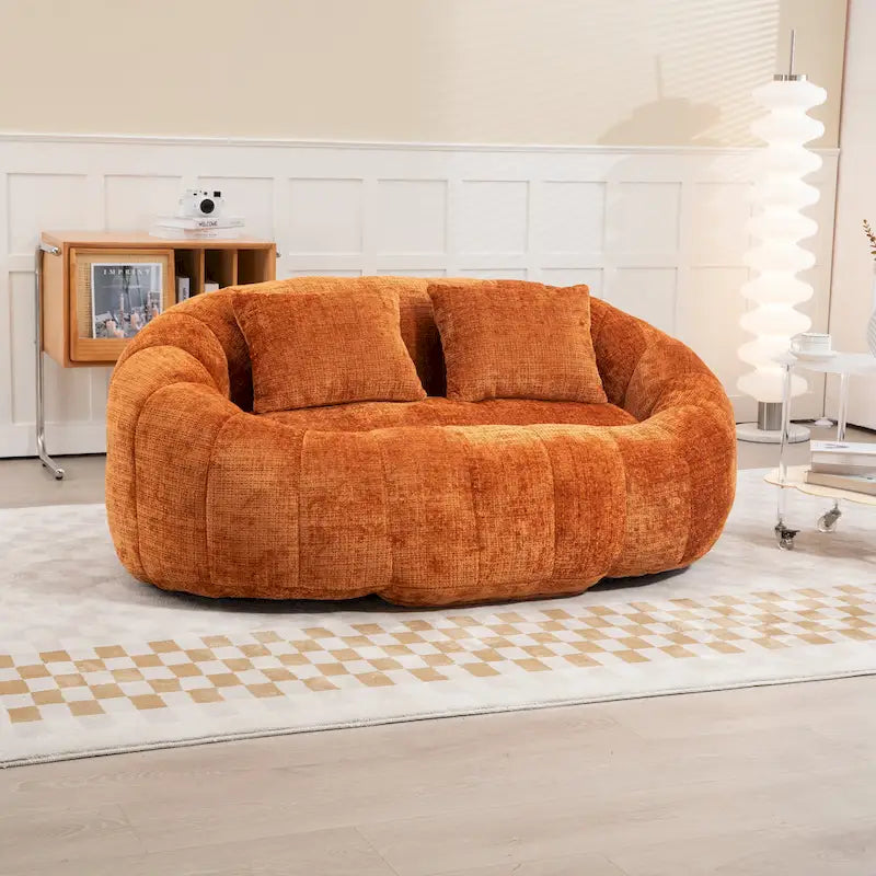 GDFStudio - Divano relax Laurel in ciniglia a 2 posti con schiuma ad alta densità e comfort extra-large