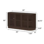 Credenza Plank+Beam Contour in legno massello con 3 ante, mobile TV da 59 pollici per il soggiorno