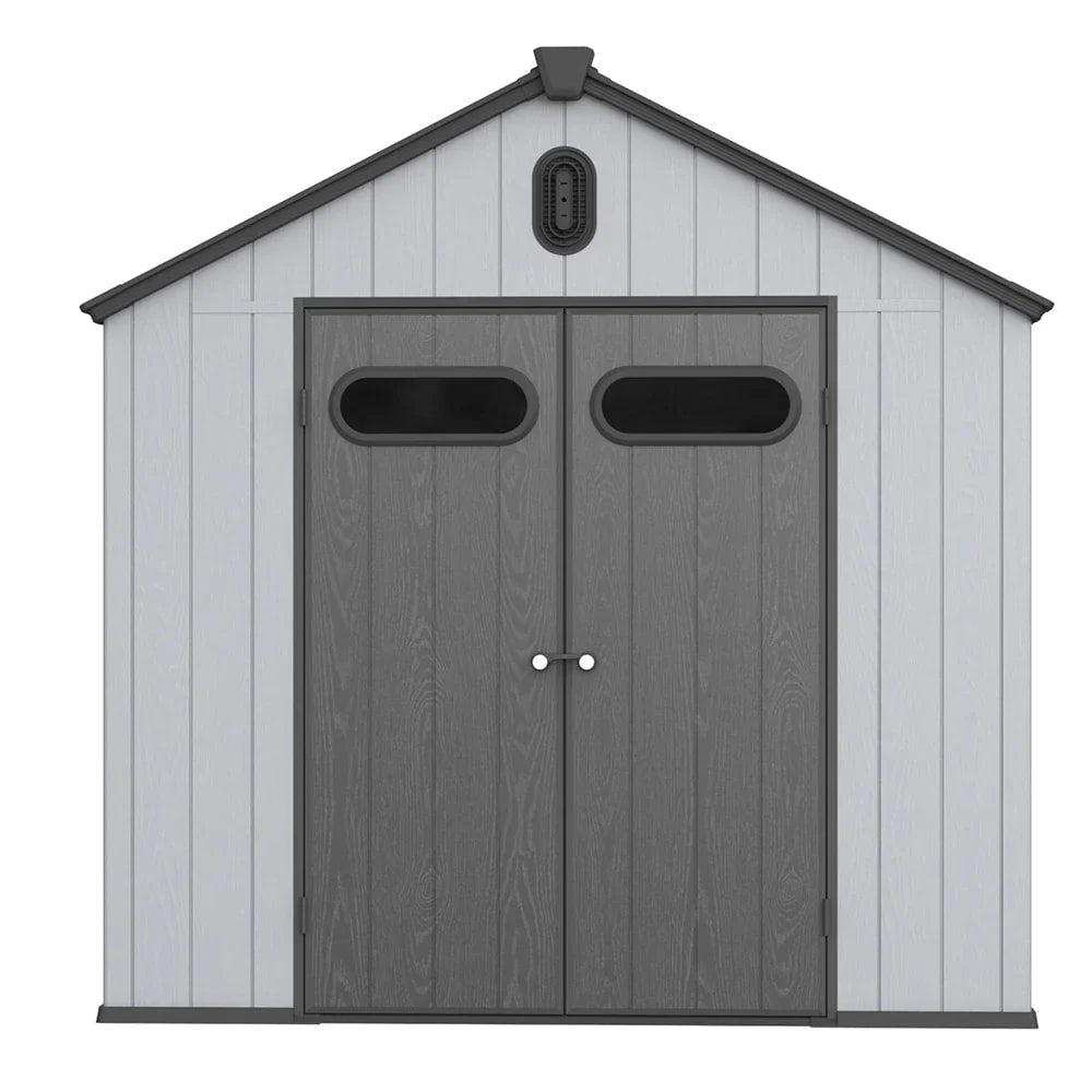 Abri de rangement extérieur en plastique et résine tout temps avec plancher, remise à outils Spire, 6 pi x 4 pi/6 pi x 8 pi/8 pi x 6 pi/8 pi x 10 pi