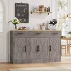 Celebalcony Buffet Cabinet with Storage,53.4 Large Kitchen Storage Cabinet with 3 Drawers & 4 Doors, Adjustable Shelf for Kitchen,Living Room