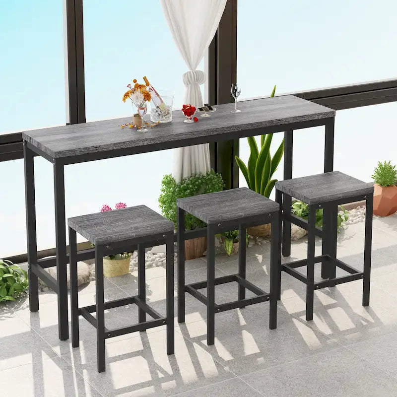 Pub Table Set with 3 Stools