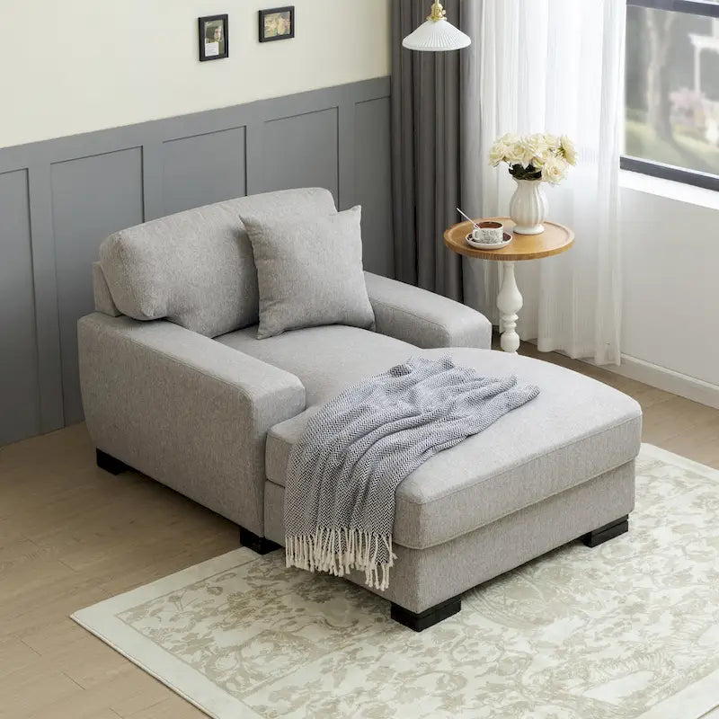 Canapé-lit moderne surdimensionné avec méridienne, style mi-siècle, avec coussin