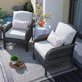 Ensemble de 2 fauteuils de jardin d’extérieur HOOOWOOO en rotin tressé