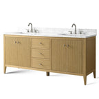 Meuble-lavabo Vanity Art 72 à double vasque avec plateau en marbre reconstitué