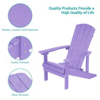 Ensemble de 4 fauteuils Adirondack d’extérieur Bonosuki en bois résistant aux intempéries