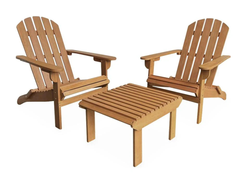 Ensemble de fauteuils de jardin – naturel clair
