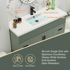 Wavy Line 30/36/48 Bathroom Vanity Set with Sink & Faucet
