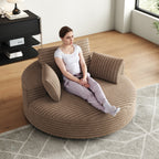 Fauteuil pivotant individuel en mousse et chenille côtelée