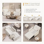 Poltrona divano letto 3 in 1 AECOJOY con cuscino e schienale convertibile
