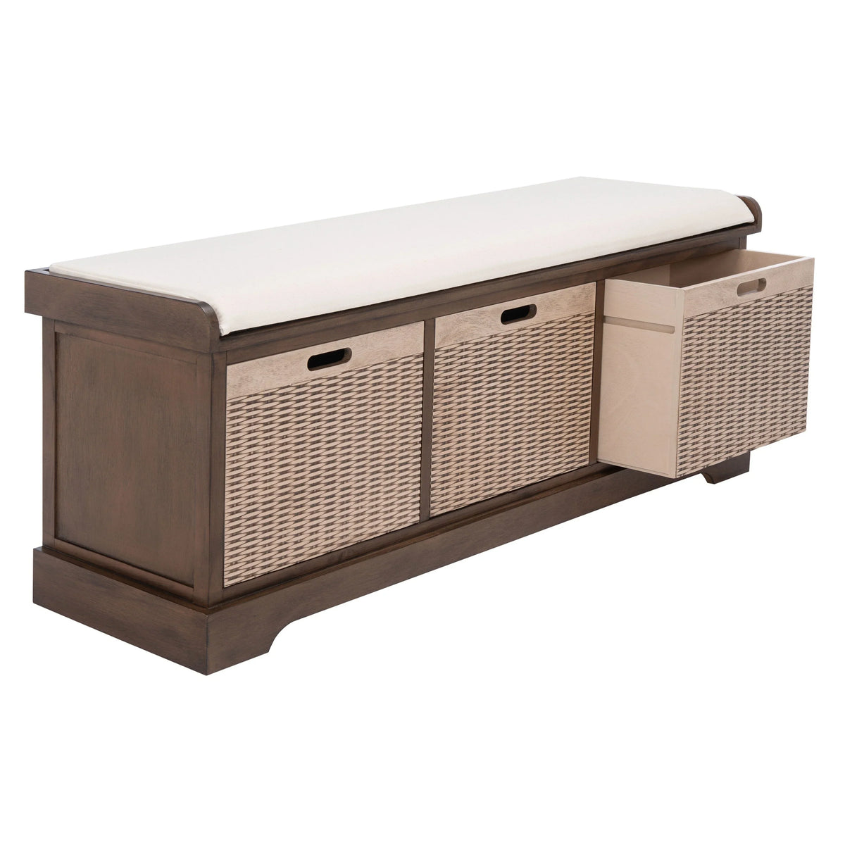 Panca contenitore SAFAVIEH Fiorello con 3 cassetti e cuscino - 47.3 W x 15 L x 19 H - 47Wx15Dx19H