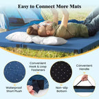 Materasso da campeggio in memory foam Costway con fondo antiscivolo e borsa da viaggio per dormire all’aperto, grigio/blu