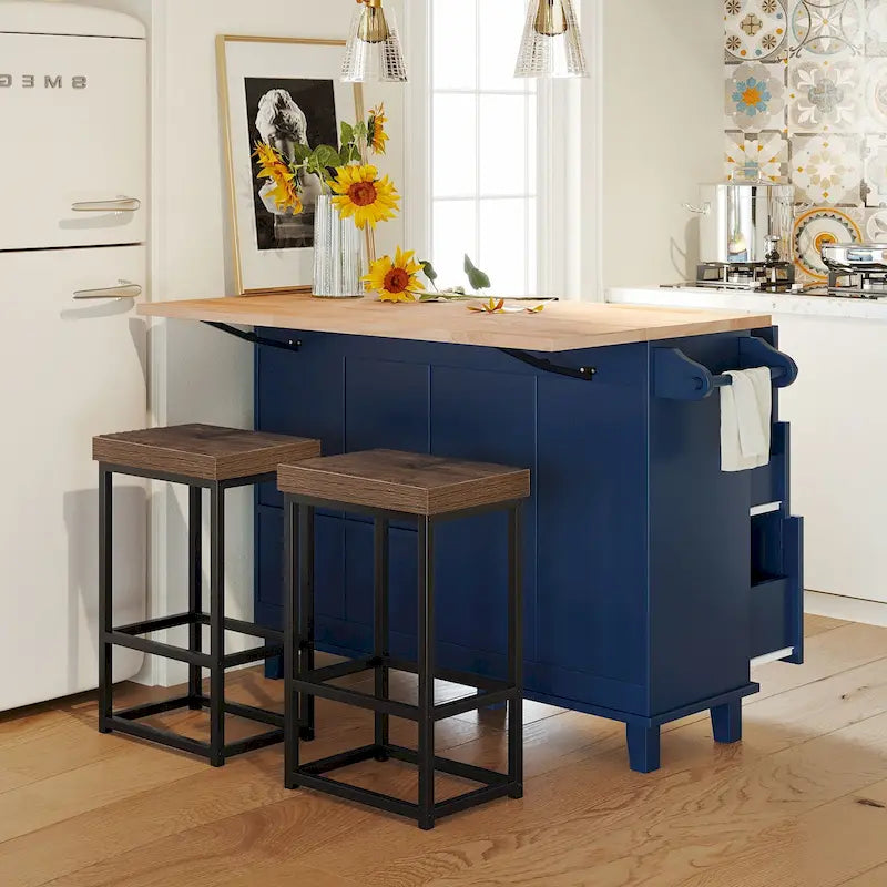 Set isola da cucina TOPMAX con piano ribaltabile e 2 posti a sedere, set da pranzo con ripiano regolabile, cassetti e portasciugamani