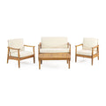 Ensemble de salon extérieur Willowbrook en bois d’acacia pour 4 personnes, par Christopher Knight Home