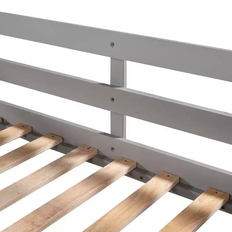 Lit superposé en L pour 4 enfants, lit superposé quadruple avec toboggan, structure en bois avec couchage double et simple pour chambre ou dortoir