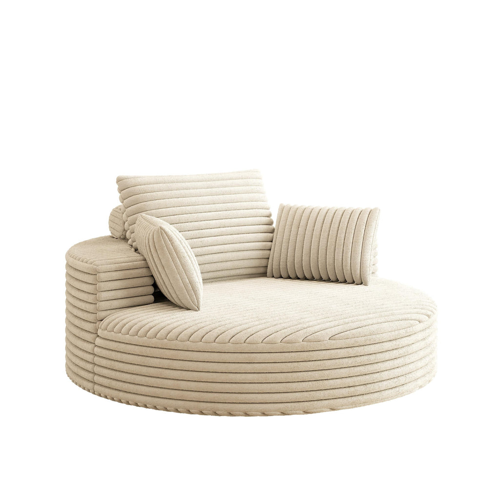 Fauteuil pivotant individuel en mousse et chenille côtelée
