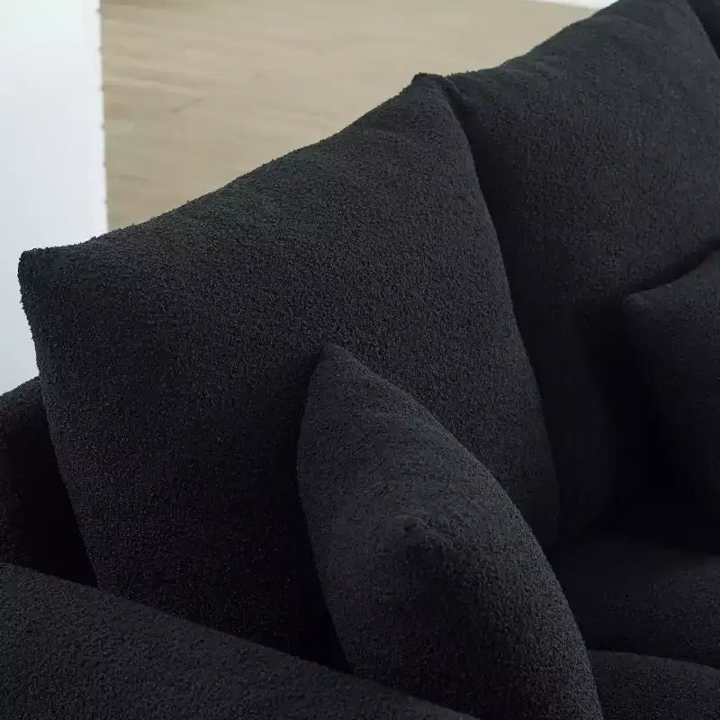 Divano moderno GDFStudio Alanna da 79,5 pollici, a 3 posti, rivestito in tessuto teddy con cuscini