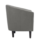 Set di 2 poltrone d'accento moderne in lino, a forma di botte, poltrone club