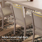 Set da pranzo moderno - tavolo da 80 + 6 sedie imbottite, struttura in legno massello, portata del tavolo di 400 lb, facile da montare