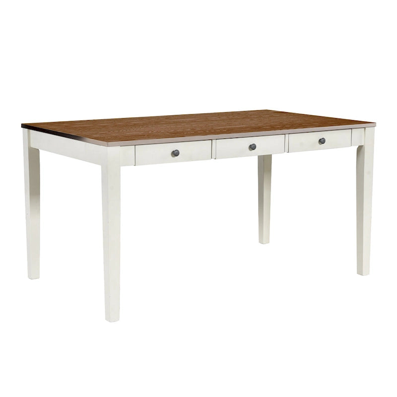 Set da pranzo in legno da 6 pezzi con 4 sedie e panca, tavolo con cassetto