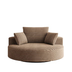 Fauteuil pivotant individuel en mousse et chenille côtelée