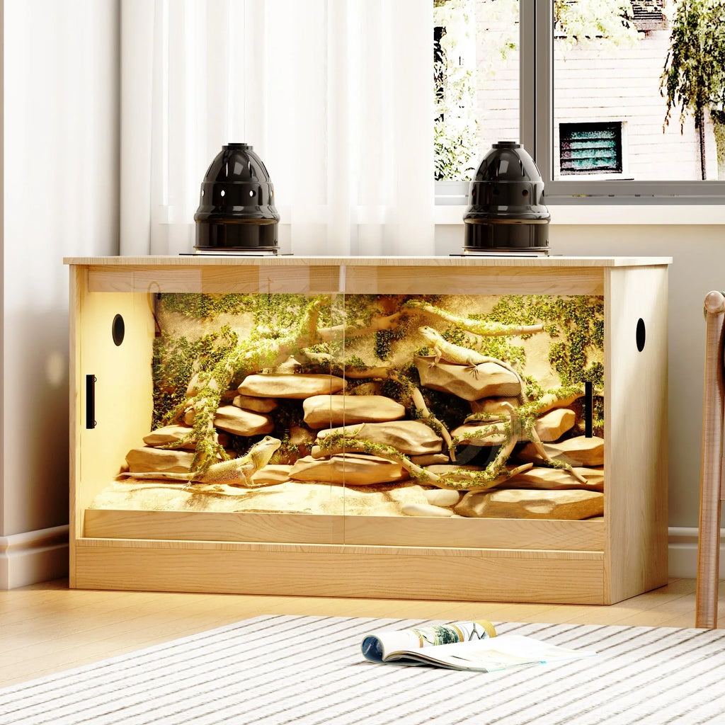 Reptile Habitat -Spacious Terrarium for Lizards, Snakes & More - 47.2