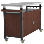 Chariot de barbecue extérieur avec plateau en acier inoxydable (tabouret non inclus)