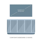 Credenza Plank+Beam Contour in legno massello con 3 ante, mobile TV da 59 pollici per il soggiorno