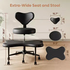 Pinmoco Ergonomic Criss Cross Office Chair, Height Adjustable Meditation Chair, 360 Swivel, Lumbar Support, Task and Office Chair, ADHD Chair