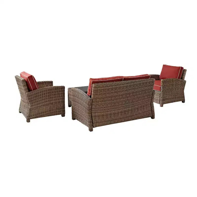 Bradenton 4-delige loungeset van wicker voor buiten - Crosley