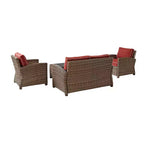 Bradenton 4-delige loungeset van wicker voor buiten - Crosley