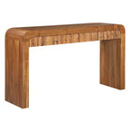 Table console rustique Whisen, table d’entrée et table d’appoint avec façade de tiroir cannelée