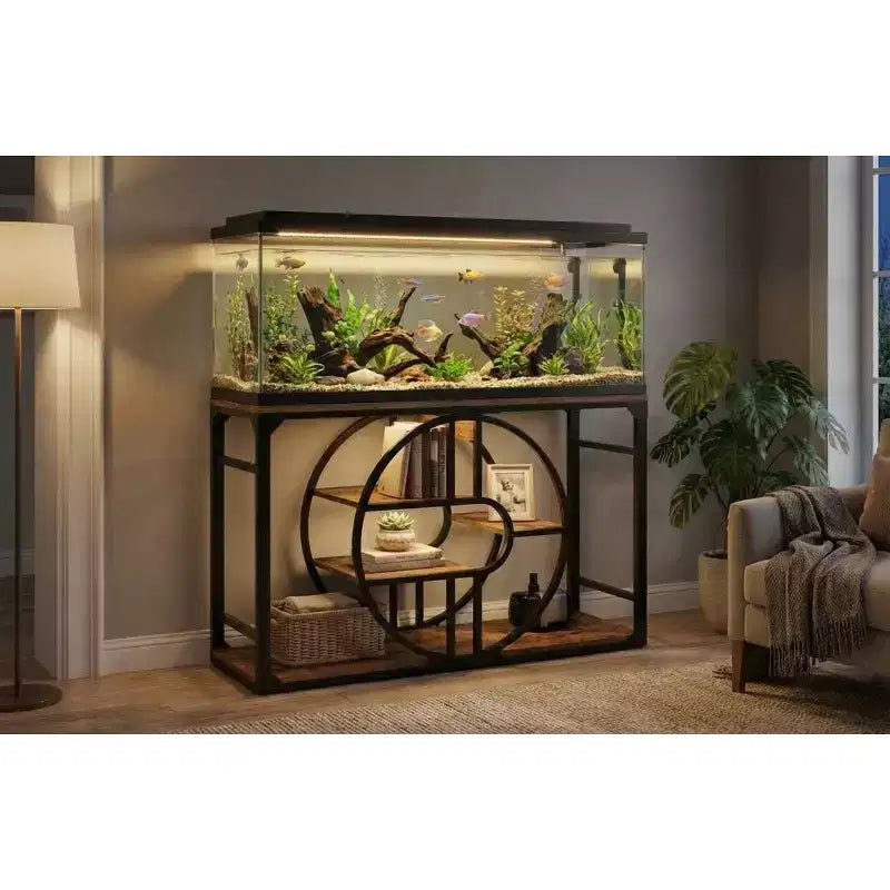 Supporto metallico per acquari da 55-75 Gallon, supporto per acquario per impieghi gravosi con armadietto contenitore, supporto per acquario a più livelli con gambe rinforzate, adatto