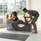 Méridienne convertible Avana Kami / yoga et massage – pouf 2-en-1 avec chaise longue de yoga pliable escamotable, microvelours – N/A