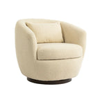 Fauteuil tonneau pivotant rembourré avec rangement, chaise d’appoint moderne pour salon, chambre, bureau ou coin lecture