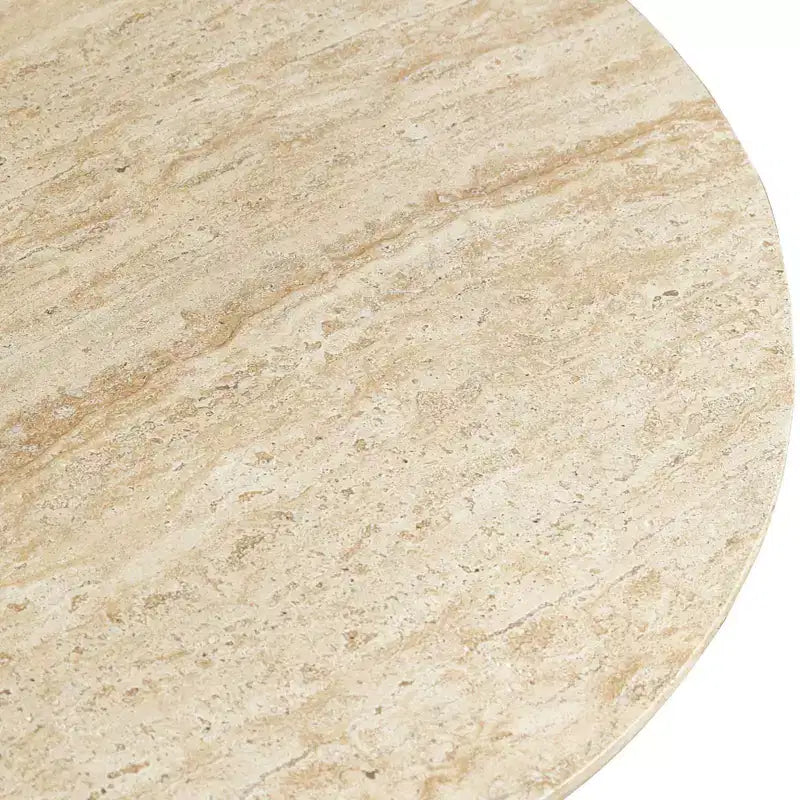 Tavolino rotondo con base a piedistallo in fibra di pietra, tavolino decorativo scolpito per interni ed esterni con piedini antiscivolo
