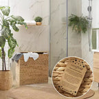 Cesto portabiancheria Casafield a 2 scomparti con coperchio e sacchetti foderati rimovibili, selezionatore in giacinto d'acqua intrecciato per i vestiti