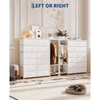 Dresser with 16 Drawers & Hanging Rod & Shelves, Fabric Storage Organizer for Bedroom, Closet, or Entryway