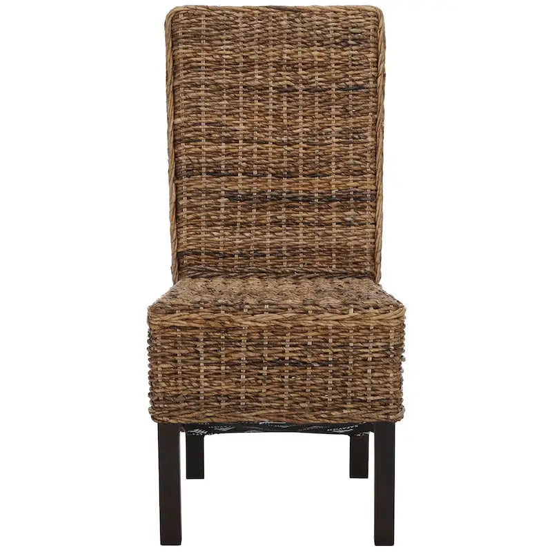 Ensemble de 2 chaises de salle à manger en osier naturel, 19 l x 22 p x 41 h, style bohème côtier