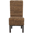 Ensemble de 2 chaises de salle à manger en osier naturel, 19 l x 22 p x 41 h, style bohème côtier