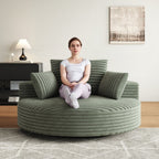 Fauteuil pivotant individuel en mousse et chenille côtelée