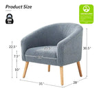 Fauteuil bouclé moderne Sheila de 30 W avec pieds en bois massif, lot de 2, par HULALA HOME