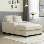 Canapé-lit moderne surdimensionné avec méridienne, style mi-siècle, avec coussin