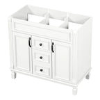 Meuble-lavabo moderne de salle de bains de 36 po avec vasque sur plan, armoire à miroir, 2 portes et 2 tiroirs