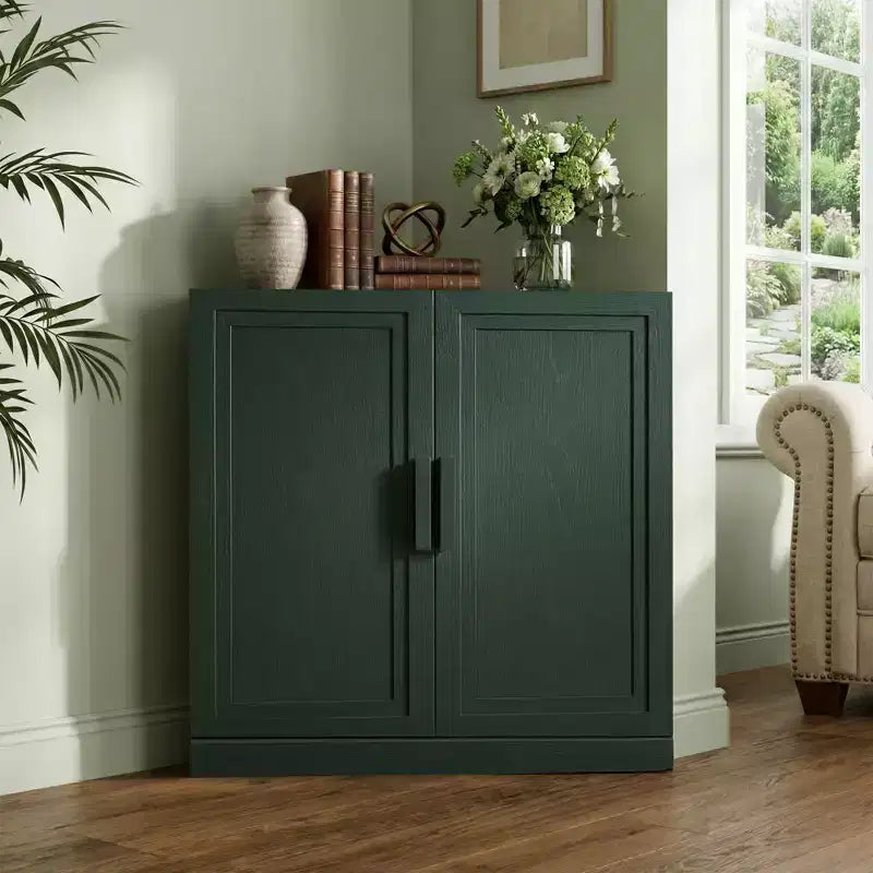 Meuble d’angle Dovelina avec étagères réglables, buffet, meuble à vin et meuble de cuisine et de salle à manger avec portes en bois - 31 po H x 31 po L, 36 po H x 31 po L