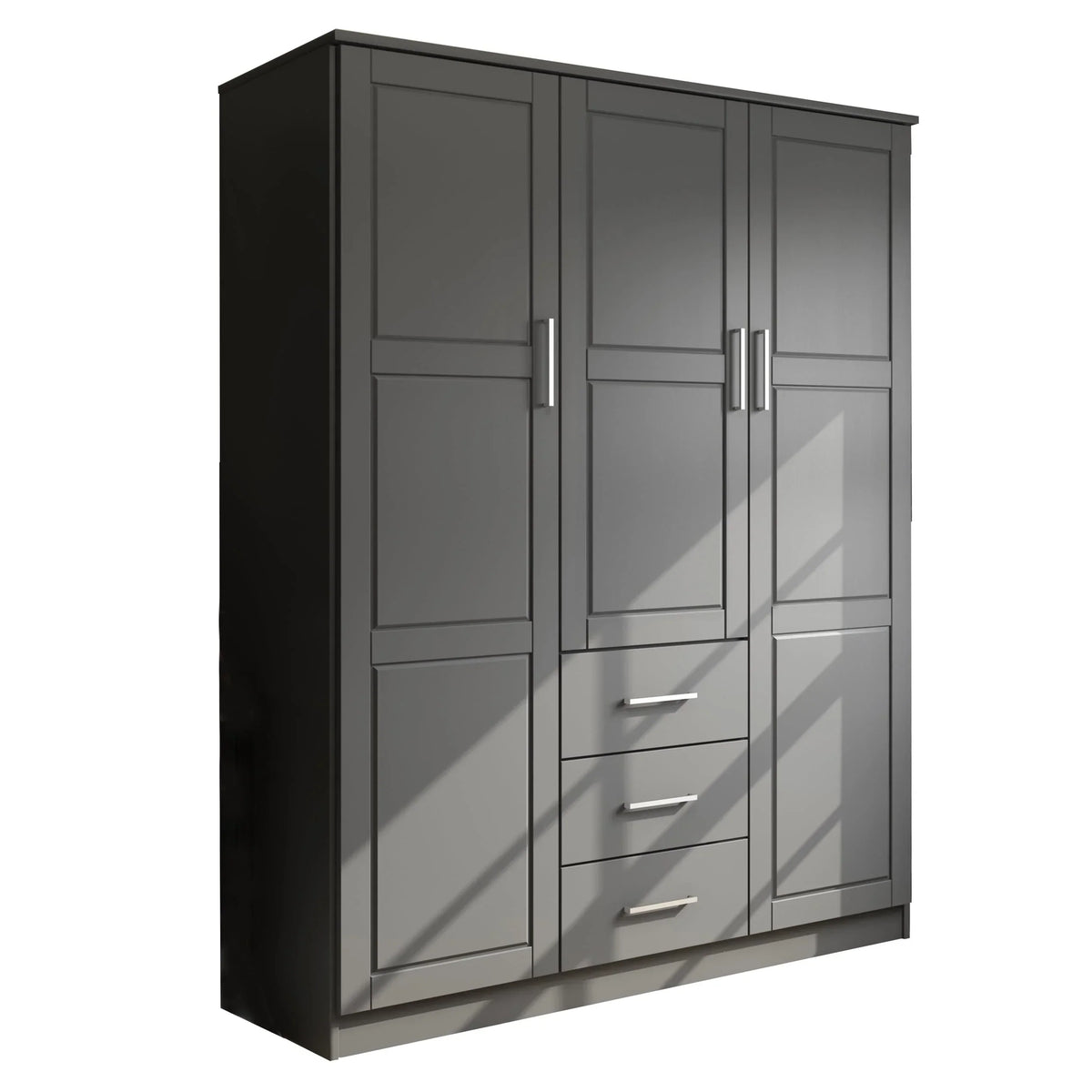 Armadio guardaroba a 3 ante Cosmo Palace Imports in legno massello al 100%, con ante in legno massello o a specchio