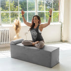 Méridienne convertible Avana Kami / yoga et massage – pouf 2-en-1 avec chaise longue de yoga pliable escamotable, microvelours – N/A