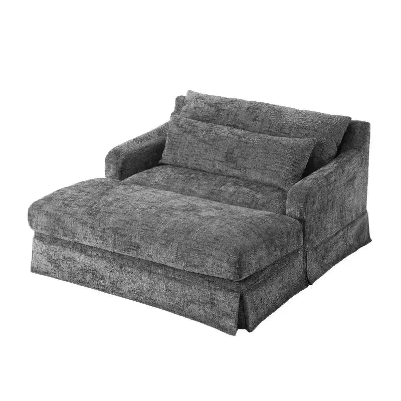 Cadeira sofá-cama de chenille extra profunda Polibi