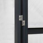VEIKOUS begehbares Gewächshaus-Set aus Aluminium mit verstellbarem Dachfenster und abschließbarer Tür, grau